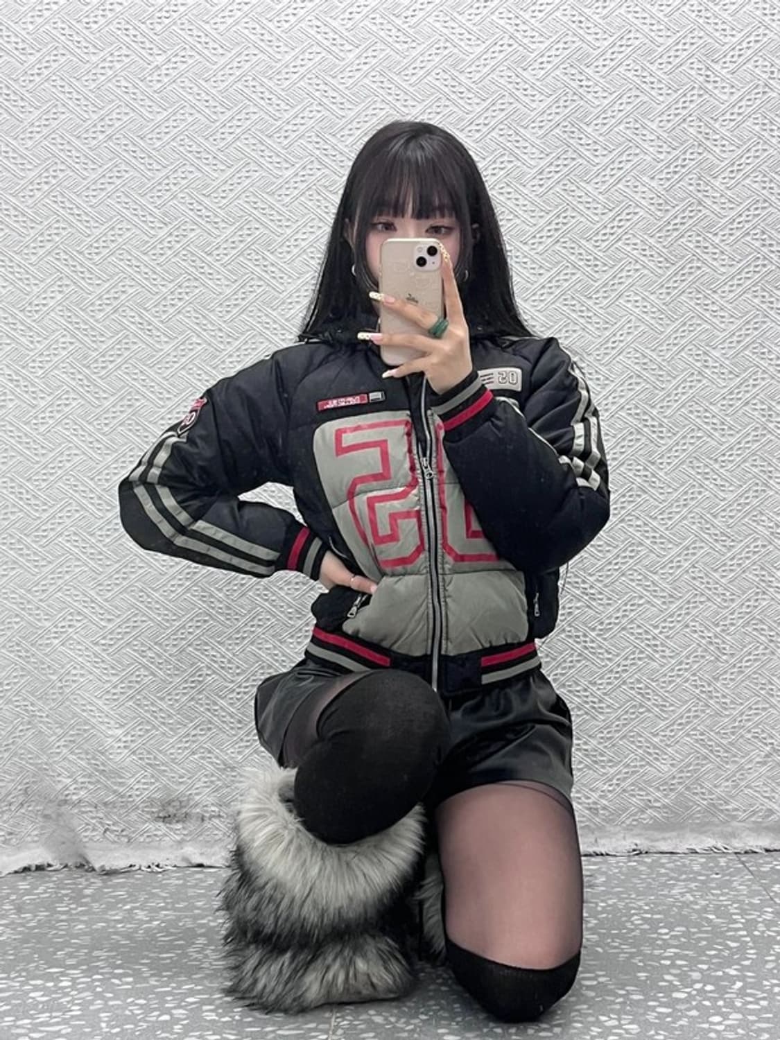 푸부 FUBU 올드스쿨 레트로 키치 레이싱 패딩 자켓 M C09663 상품이미지1