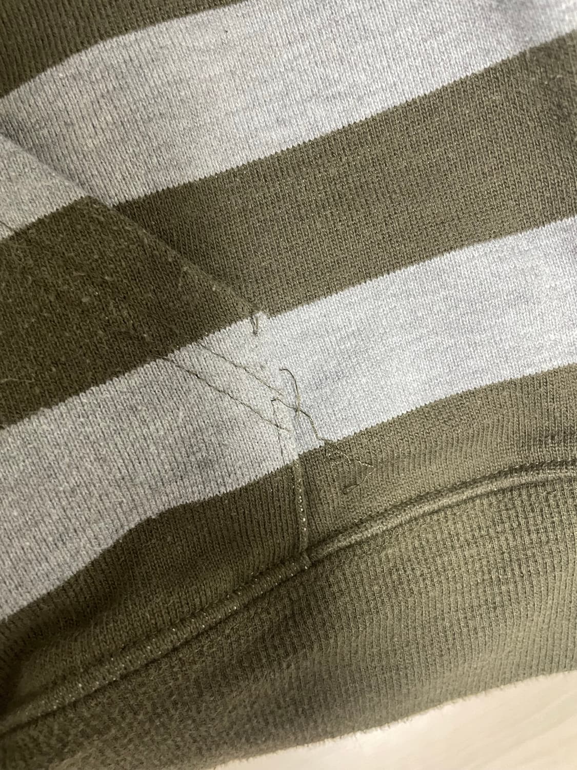 웹하우스 웹 베이비 스트라이프 후드 집업 - 그레이/카키 상품이미지3