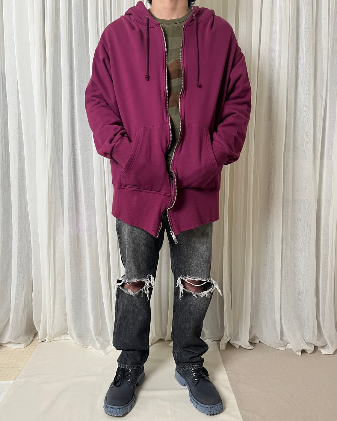 언더커버 23ss 축융 후드집업 undercoverism wave zip 상품이미지7