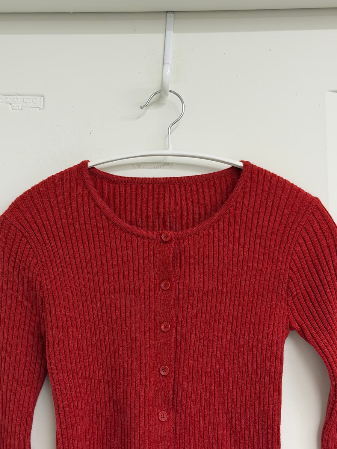 일본빈티지 레드 숏 슬림가디건 상품이미지6