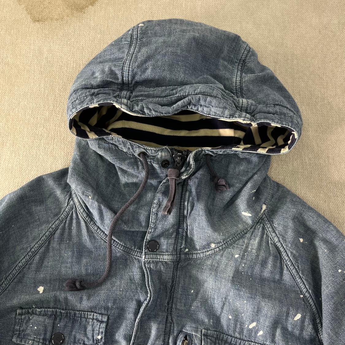 100 폴로 데님 앤 서플라이 페인팅 데님 필드 자켓 상품이미지4