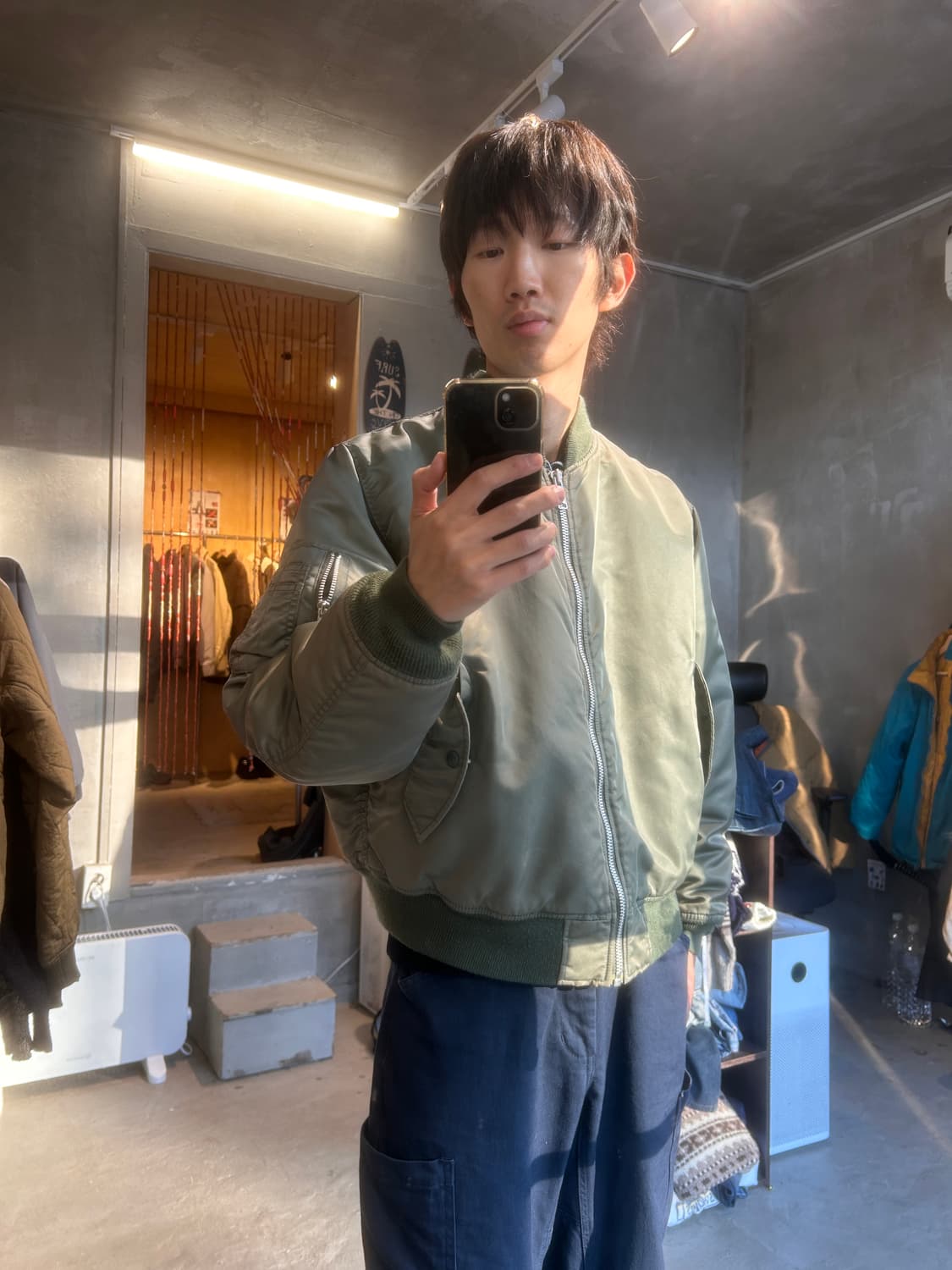 빈티지워싱 밀리터리 항공점퍼 상품이미지1