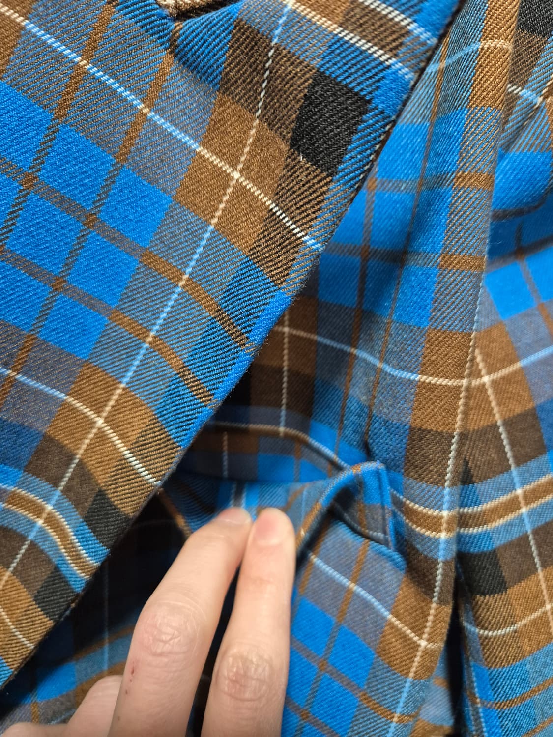 (새상품)DINT 딘트 체크 자켓 블루 브라운 상품이미지5