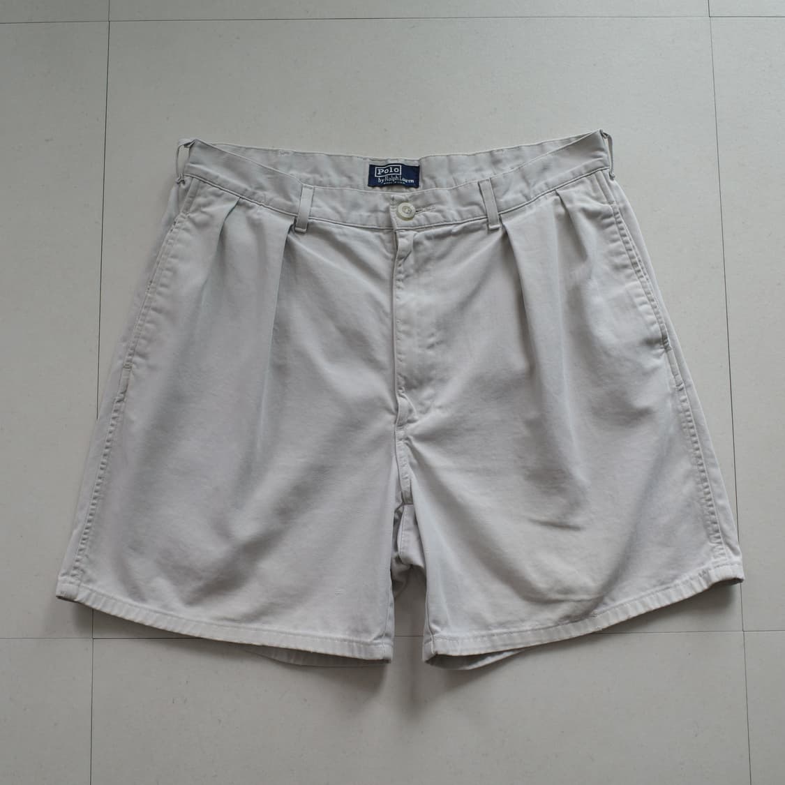 90s  폴로 랄프로렌 MADE IN USA 어센틱 사각탭 투턱 치노쇼츠 상품이미지2