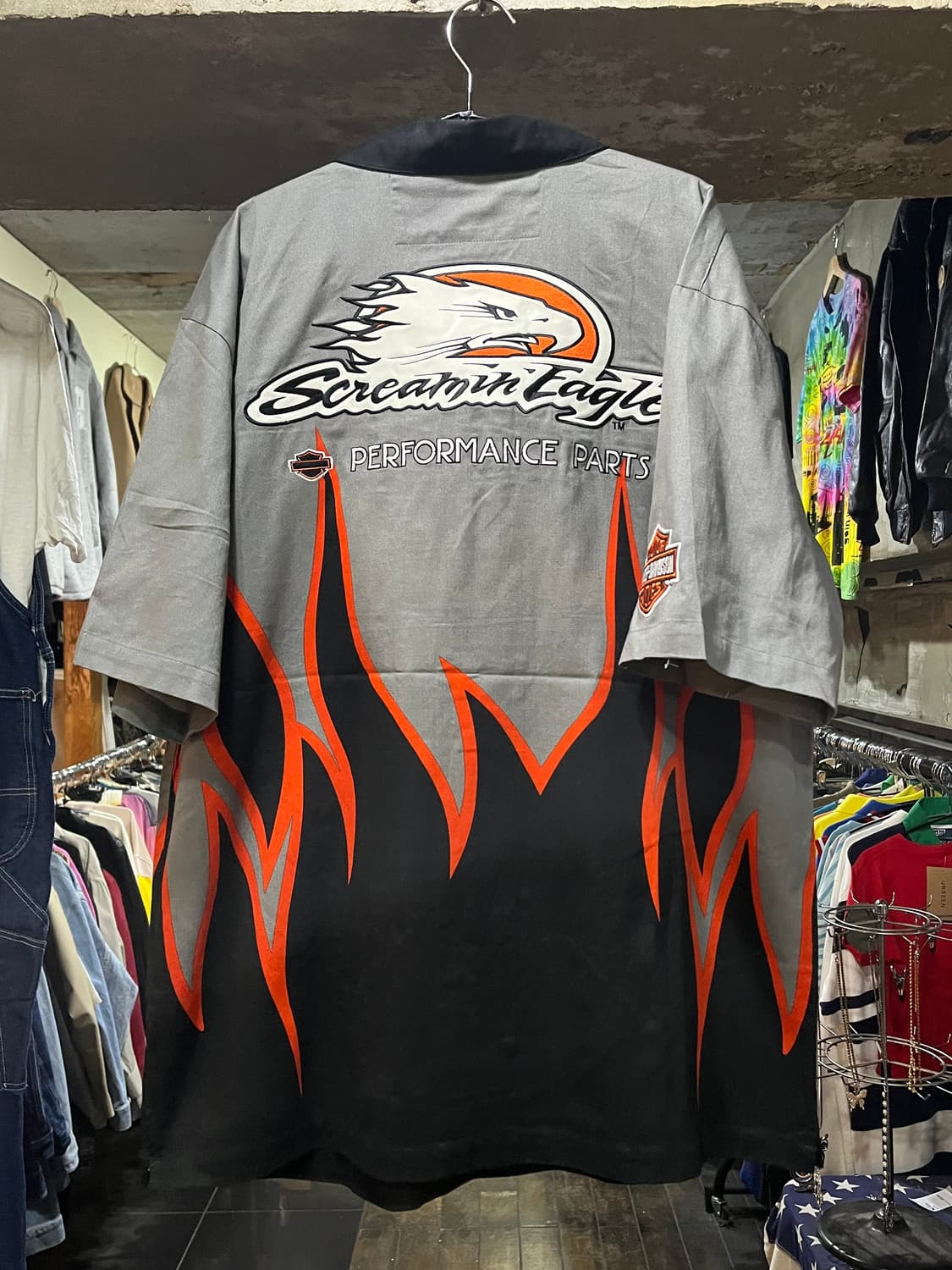 Harley Davidson 할리데이비슨 레이싱 플레임 반팔 셔츠(오버) 상품이미지3
