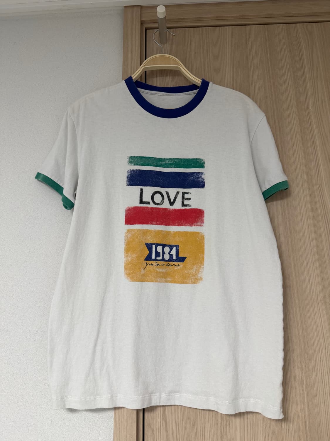 Yves Saint Laurent LOVE 1984 링거 티셔츠 🌈 상품이미지1