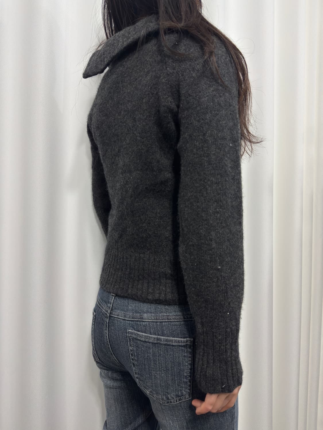 twoway zipper detail wool knit top 상품이미지4