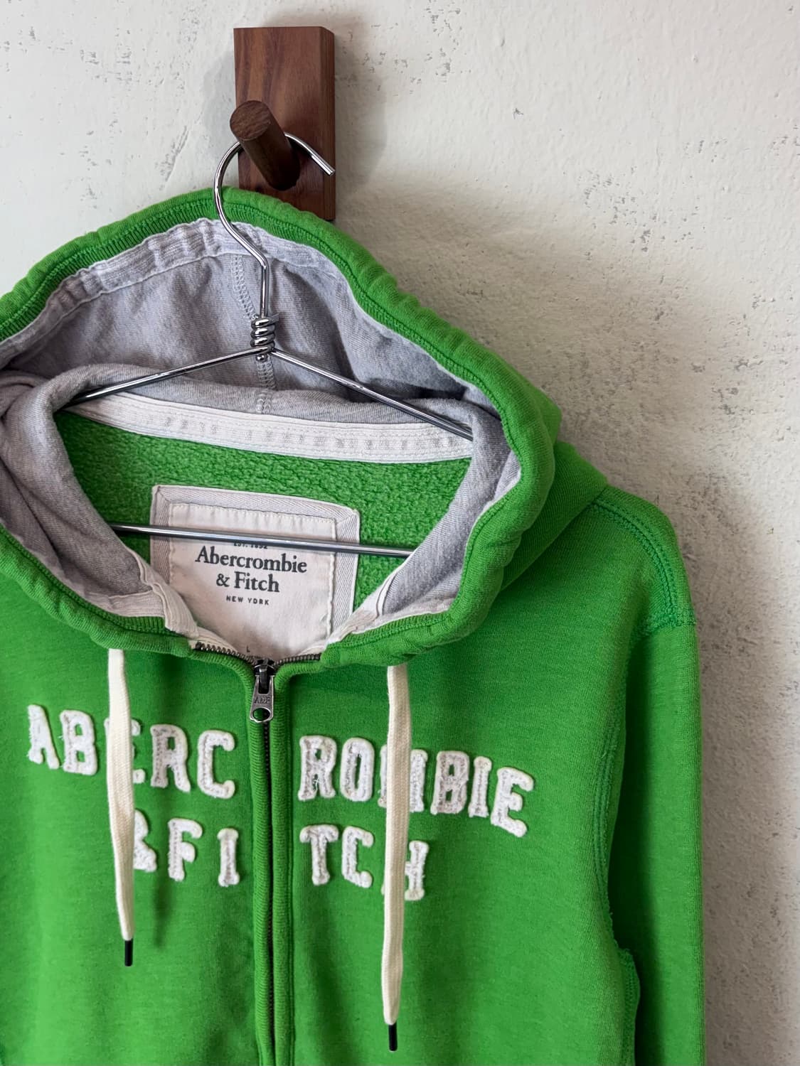 아베크롬비 로고 그린 후드집업 상품이미지5