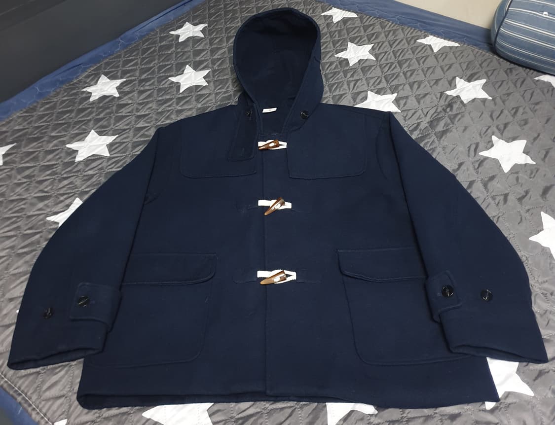 NINE TWO 안감누빔 토클 후드 미디코트 네이비 (F) 상품이미지1