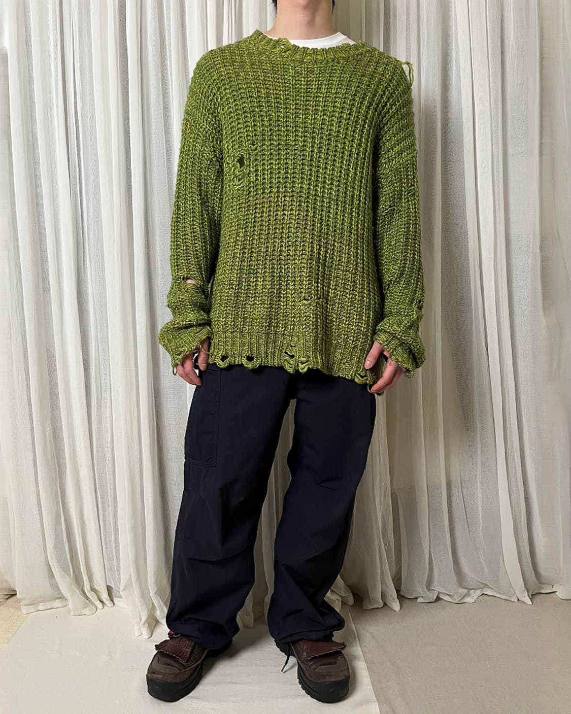 카미야 데미지 니트 kamiya distressed knit 상품이미지7