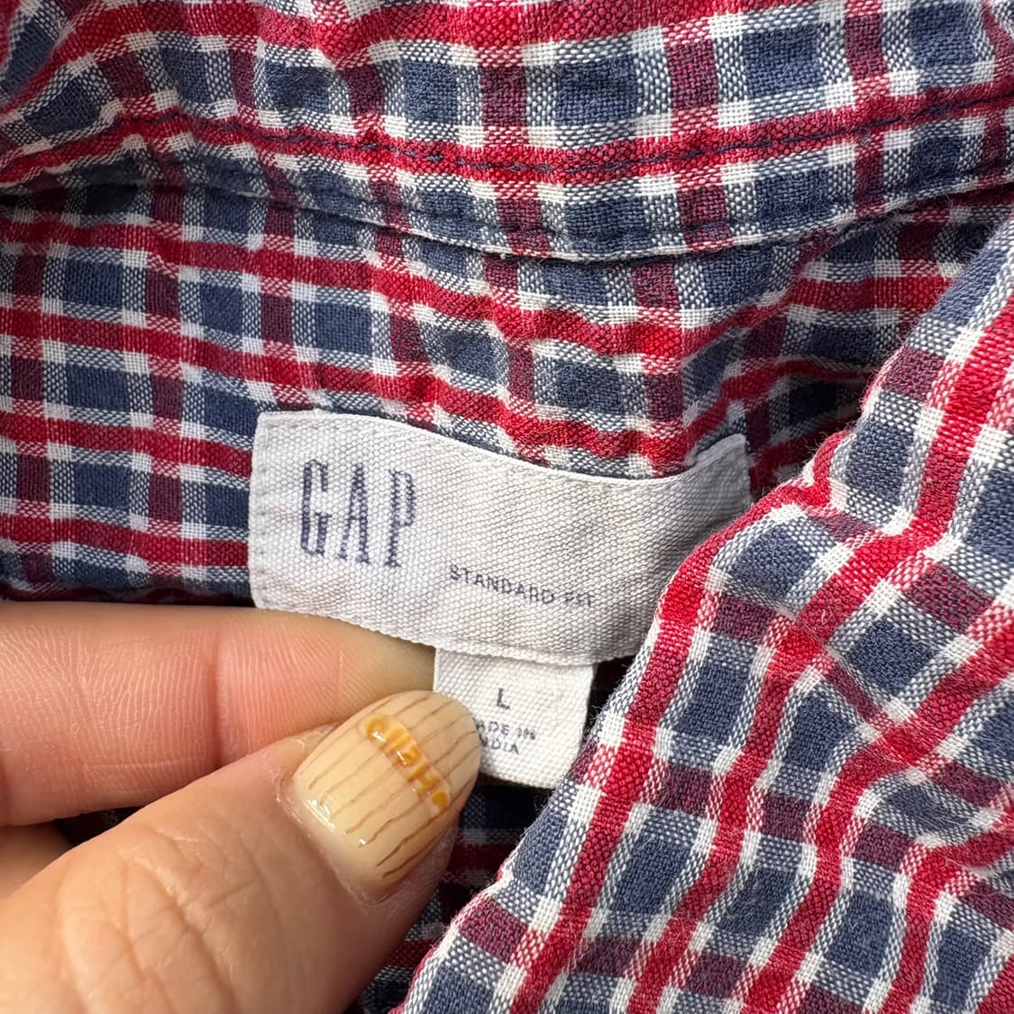 L 갭 남성 체크 반팔 셔츠 남방 0416J 상품이미지3