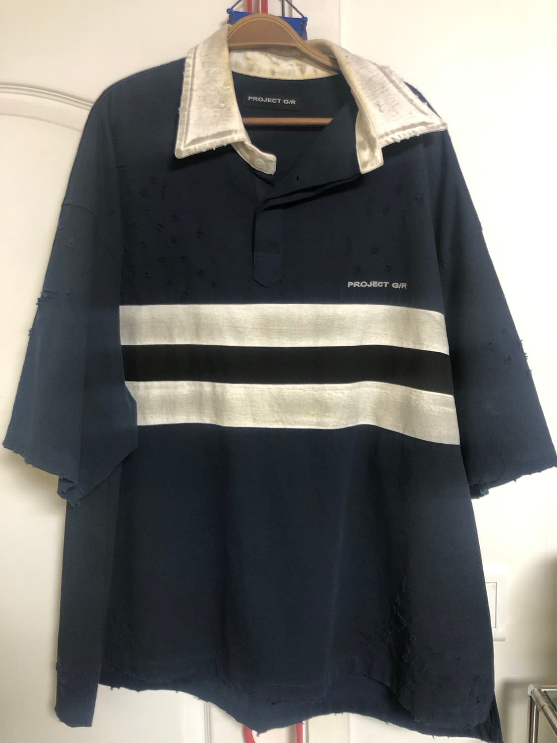 프로젝트gr 하프 폴로 셔츠 네이비 1사이즈 상품이미지2