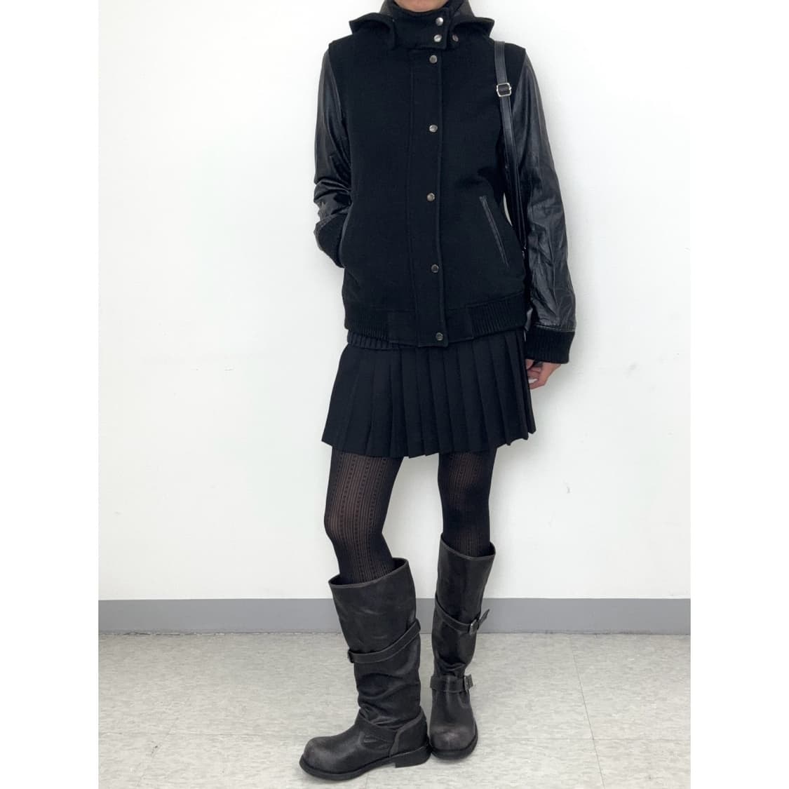 빈티지 락시크 하이넥 블랙 자켓 상품이미지2