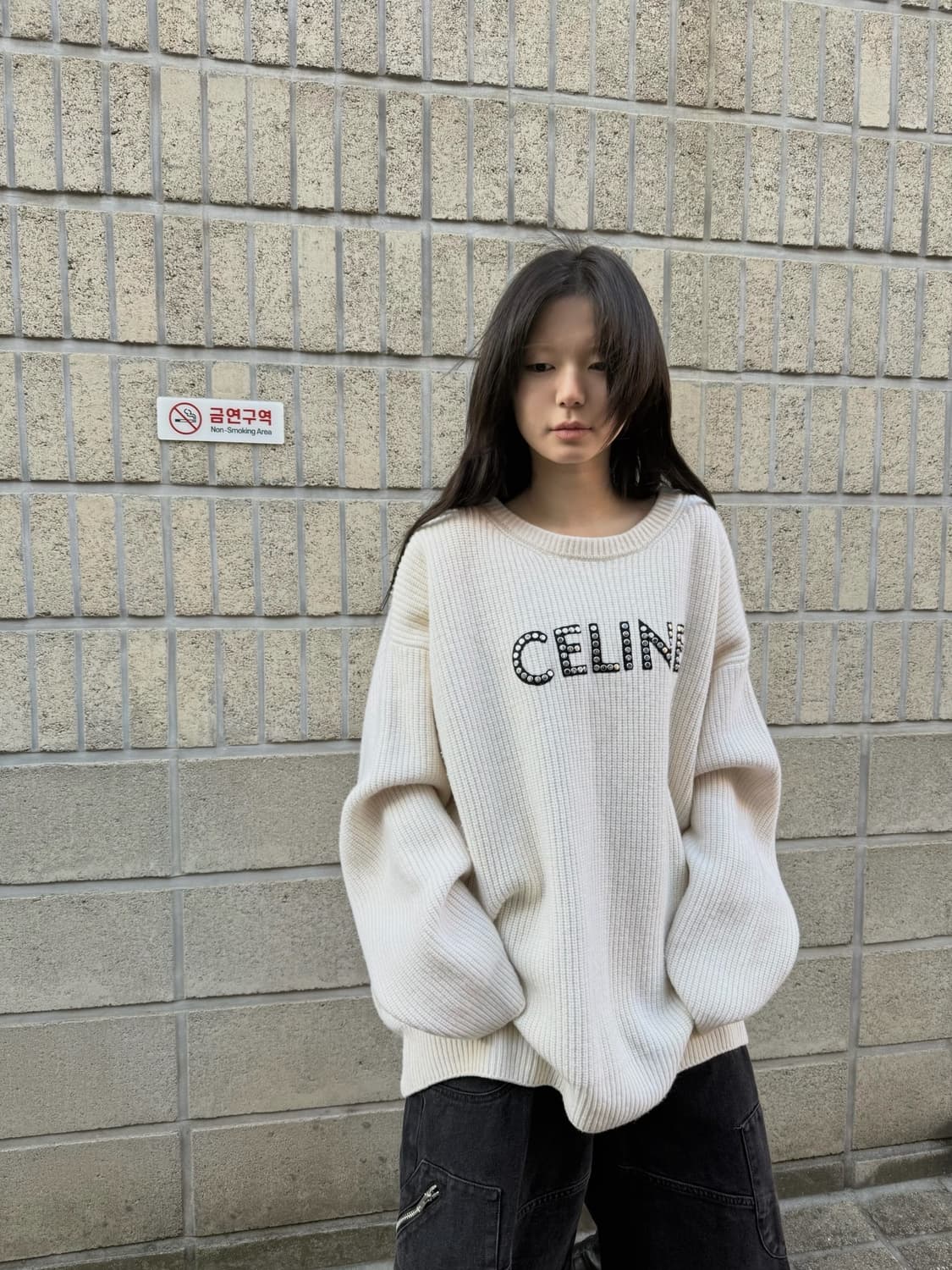 셀린느 울 리브스 스터드 로고 니트 상품이미지9