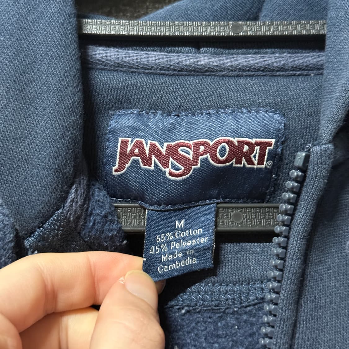 잔스포츠 올드스쿨 레터링 자수 집업 후디 상품이미지7