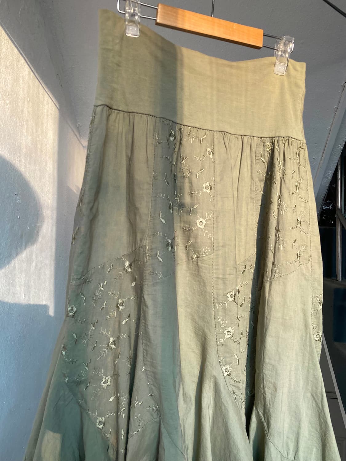 MADE IN ITALY 카키 언발 스커트 상품이미지2