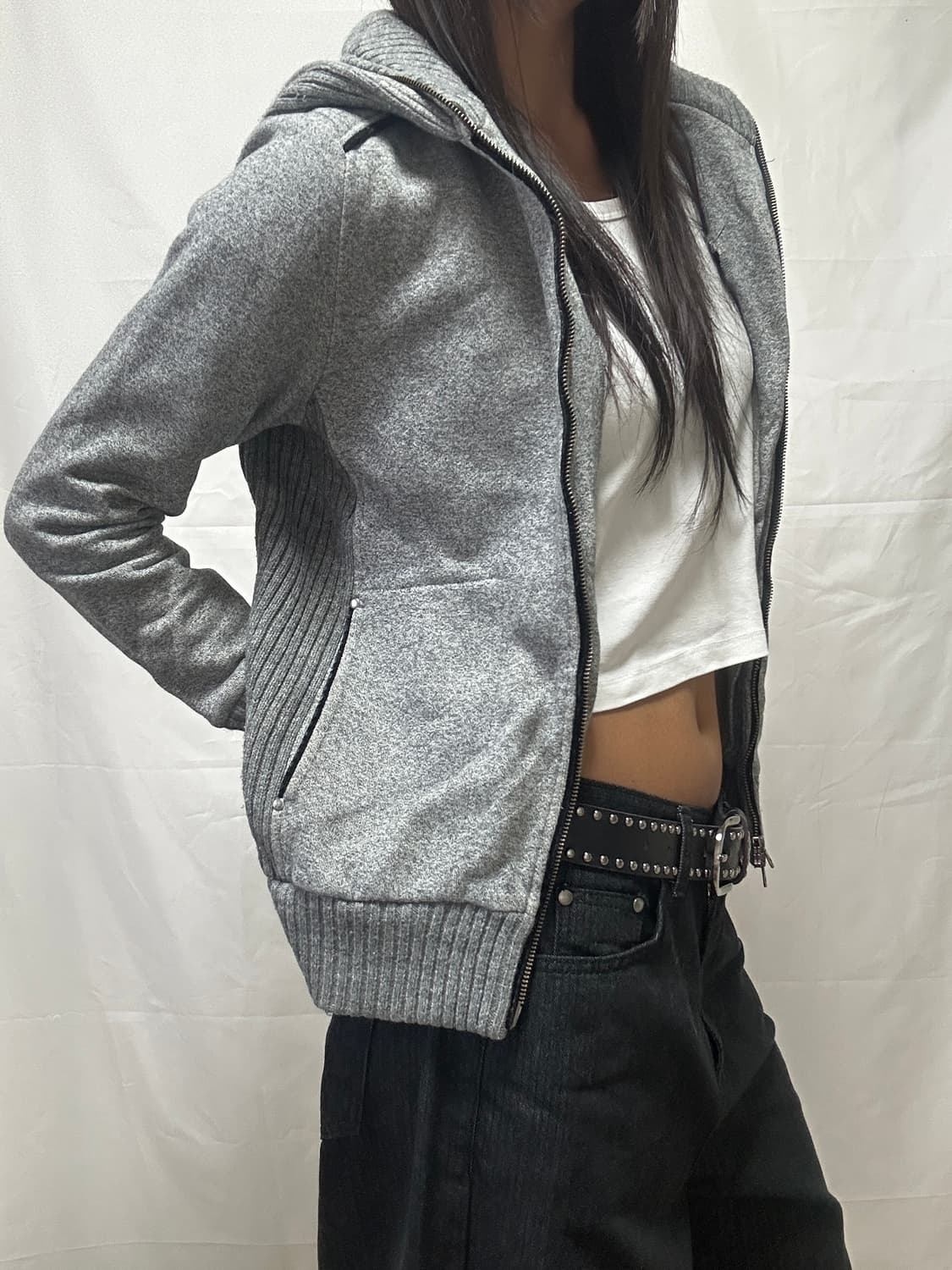 빈티지 투웨이 기모 후드집업 상품이미지5