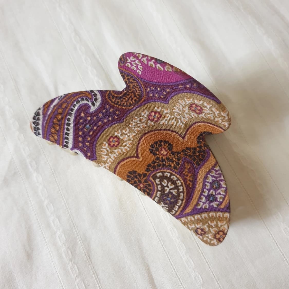 명품 ETRO 에트로 프로푸미 실크 바이올렛 페이즐리 집게핀 상품이미지2