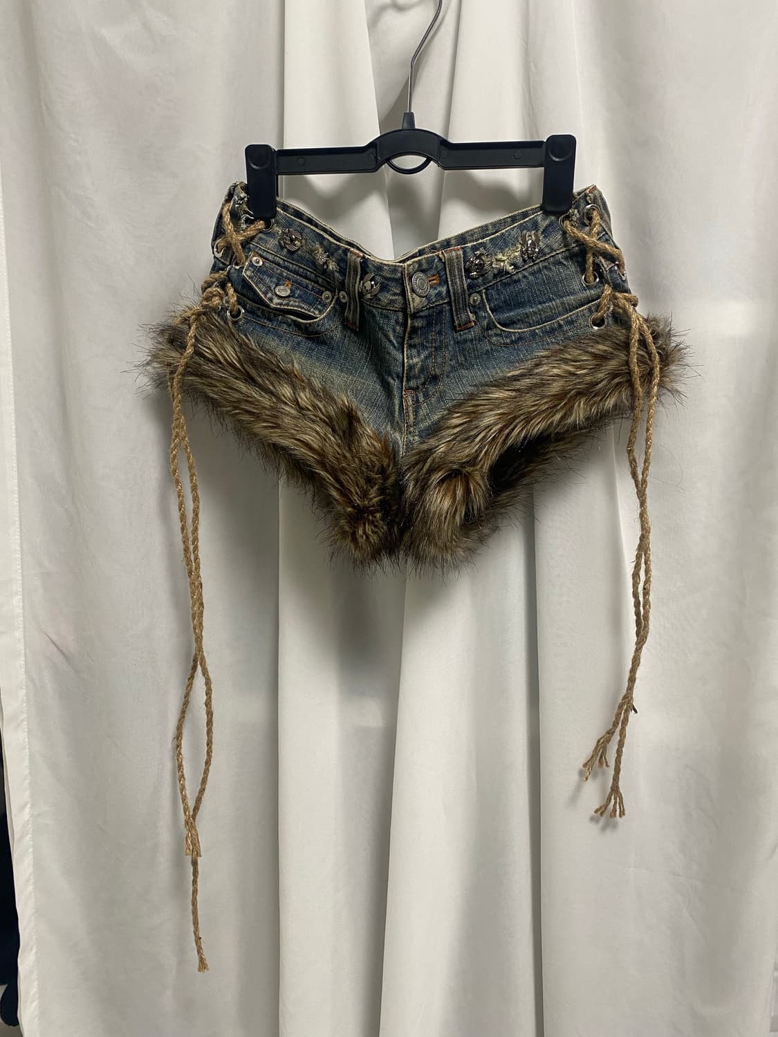 퍼 반바지 퍼 숏츠 y2k 고딕 펑크 그런지 페어리 fur 상품이미지2