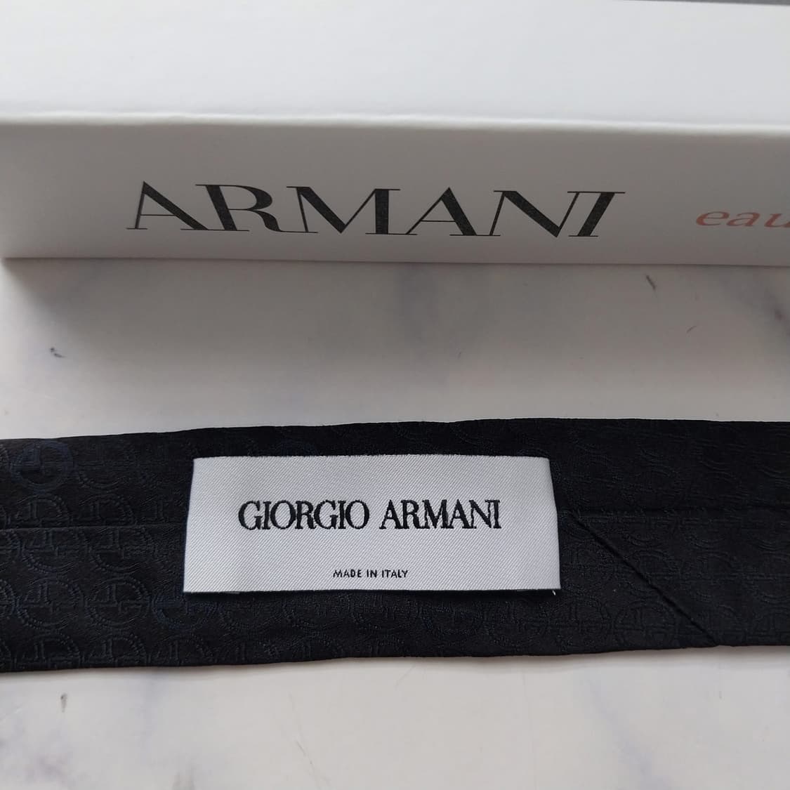 조르지오 아르마니 실크 로고 패턴 넥타이 7.5cm A+등급 K2331 상품이미지9