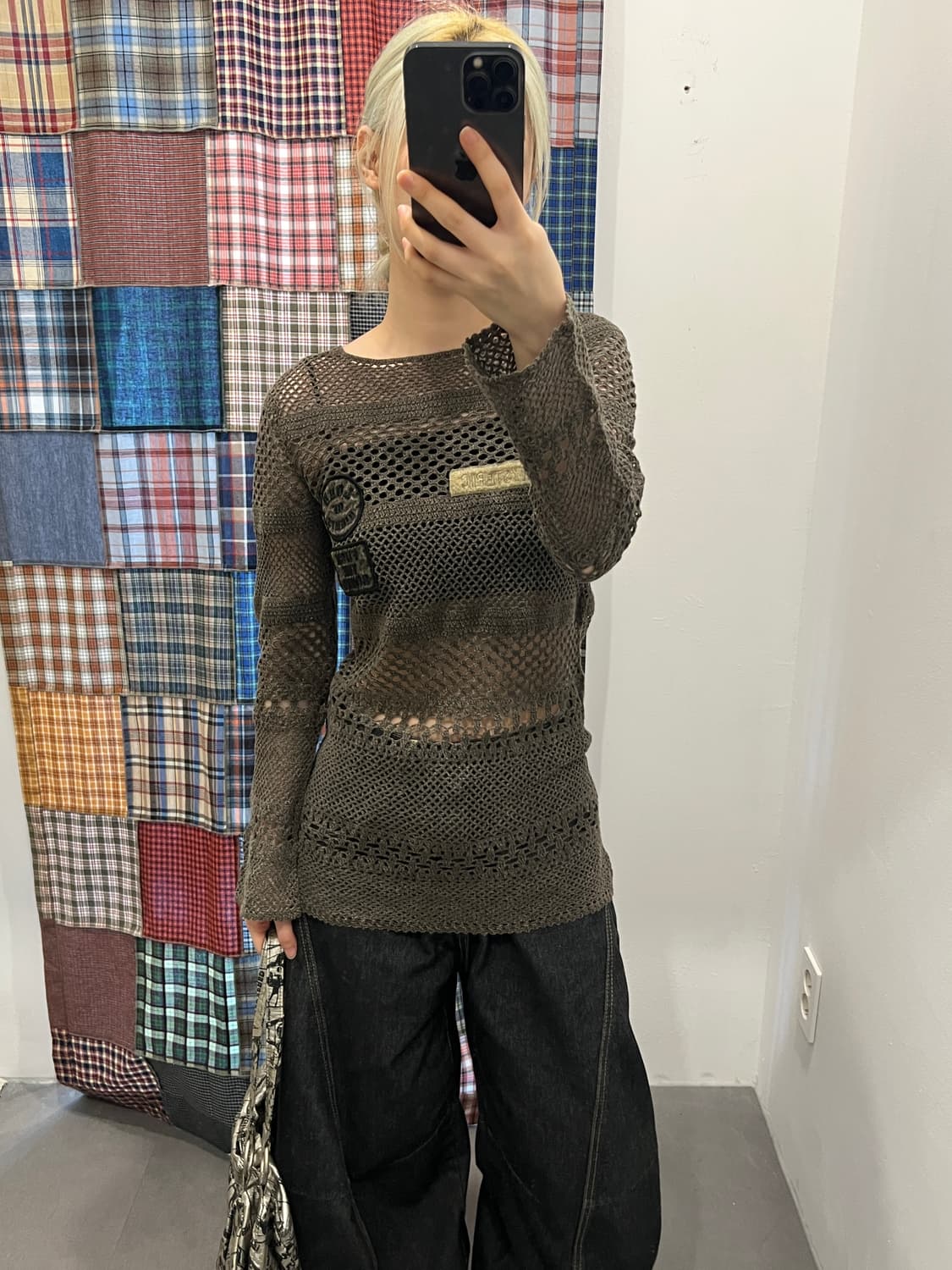 히스테릭 글래머 매쉬 그레이 니트  상품이미지4