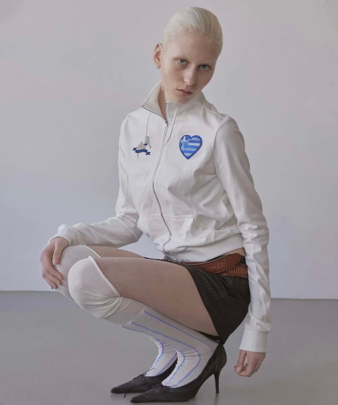 스컬프터 Flag Track Zip-Up White 상품이미지1