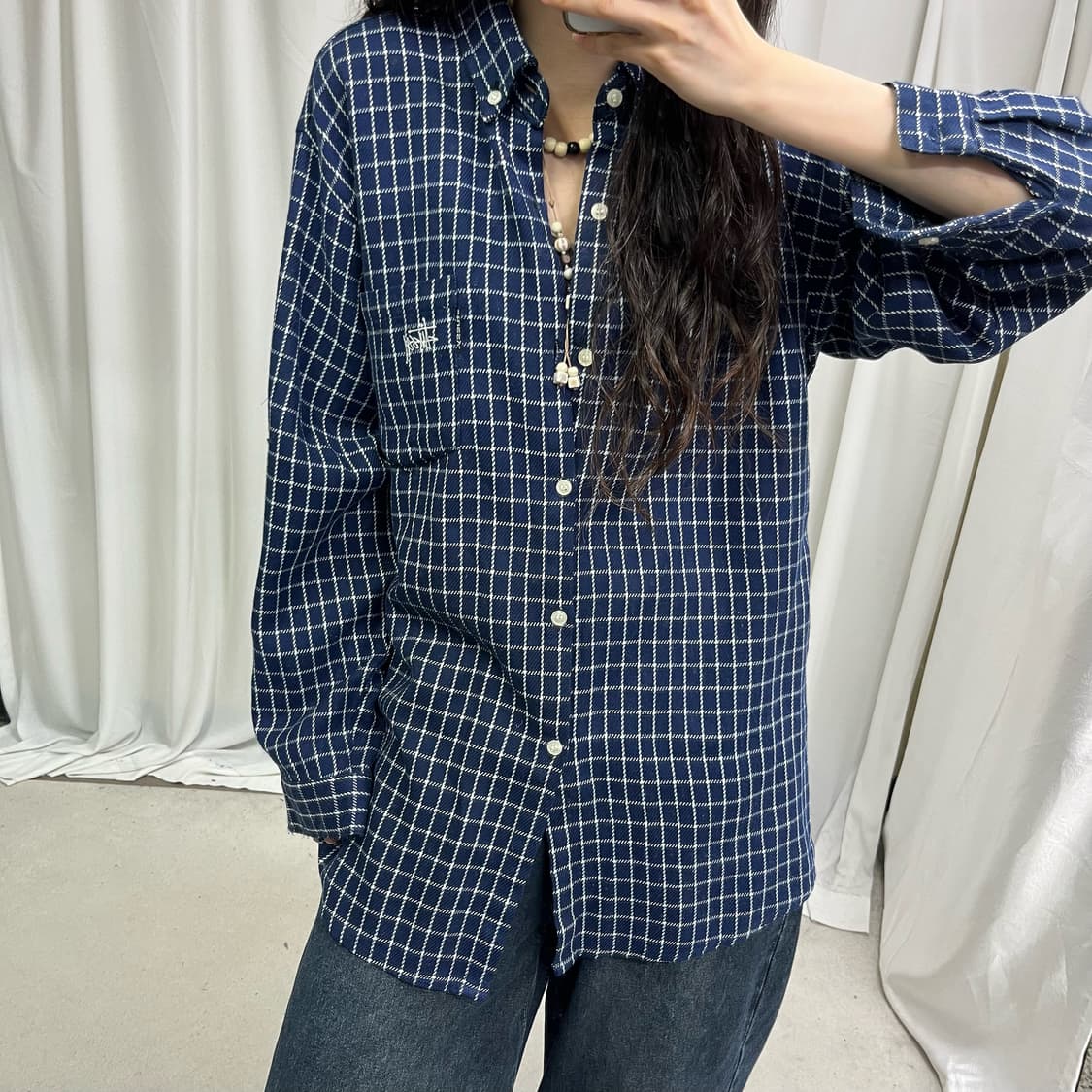 Stussy 90‘s indigo check shirts 상품이미지3