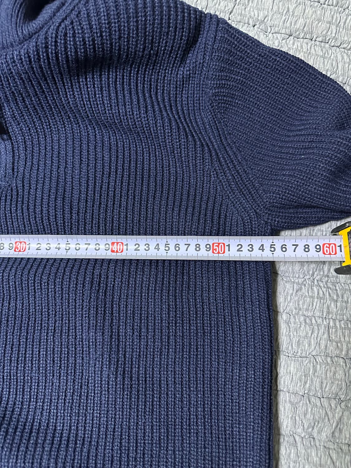 SUARE 하프집업 니트 네이비 상품이미지5