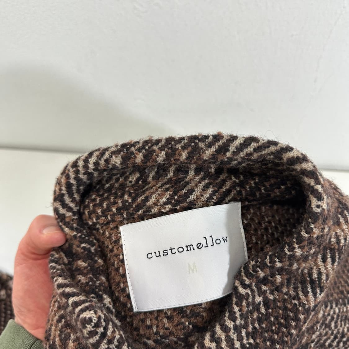 M 100 커스텀멜로우 하운드투스체크 핸드메이드 보카시울코트 상품이미지6