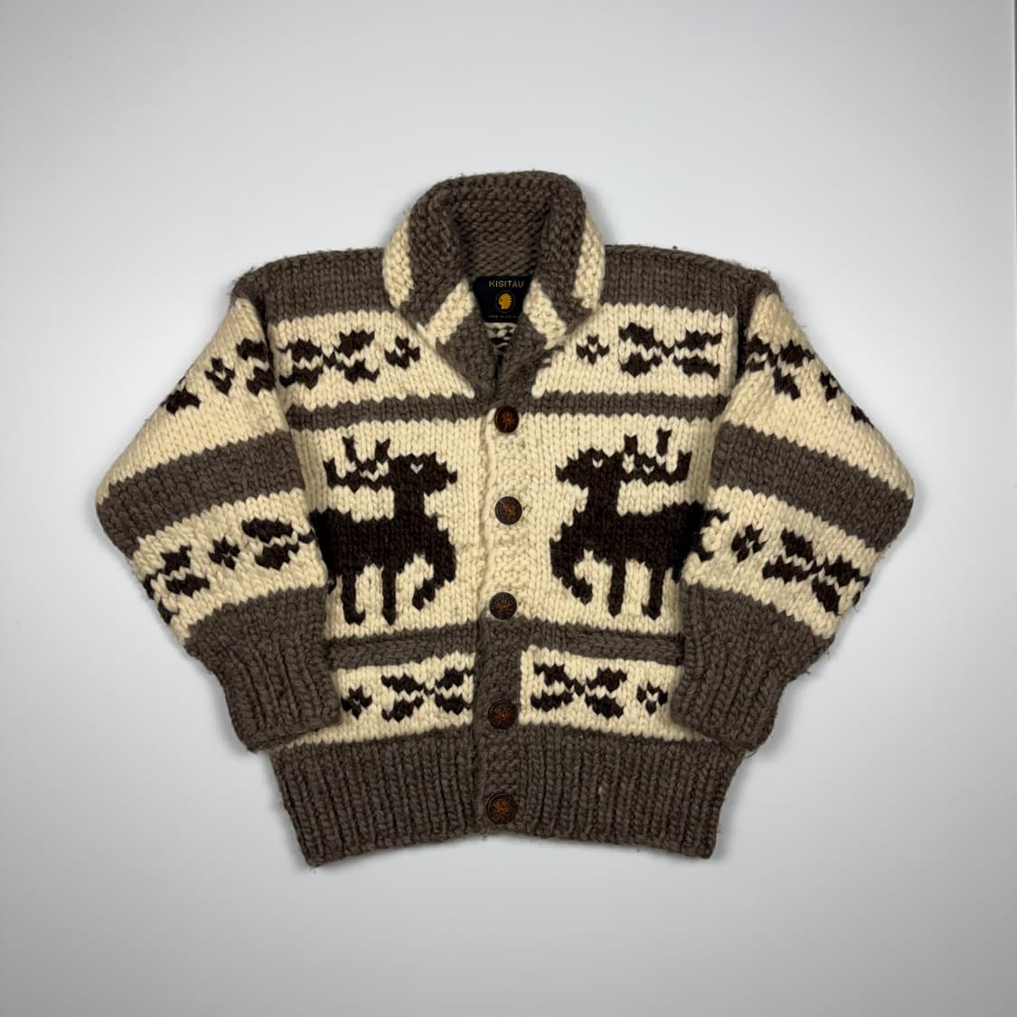 (105) 캐나다 빈티지 디어 헤비울 코위찬 가디건 상품이미지1