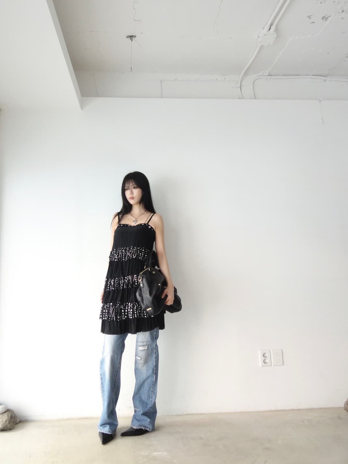 Hanging pattern ruffle mini ops  상품이미지7