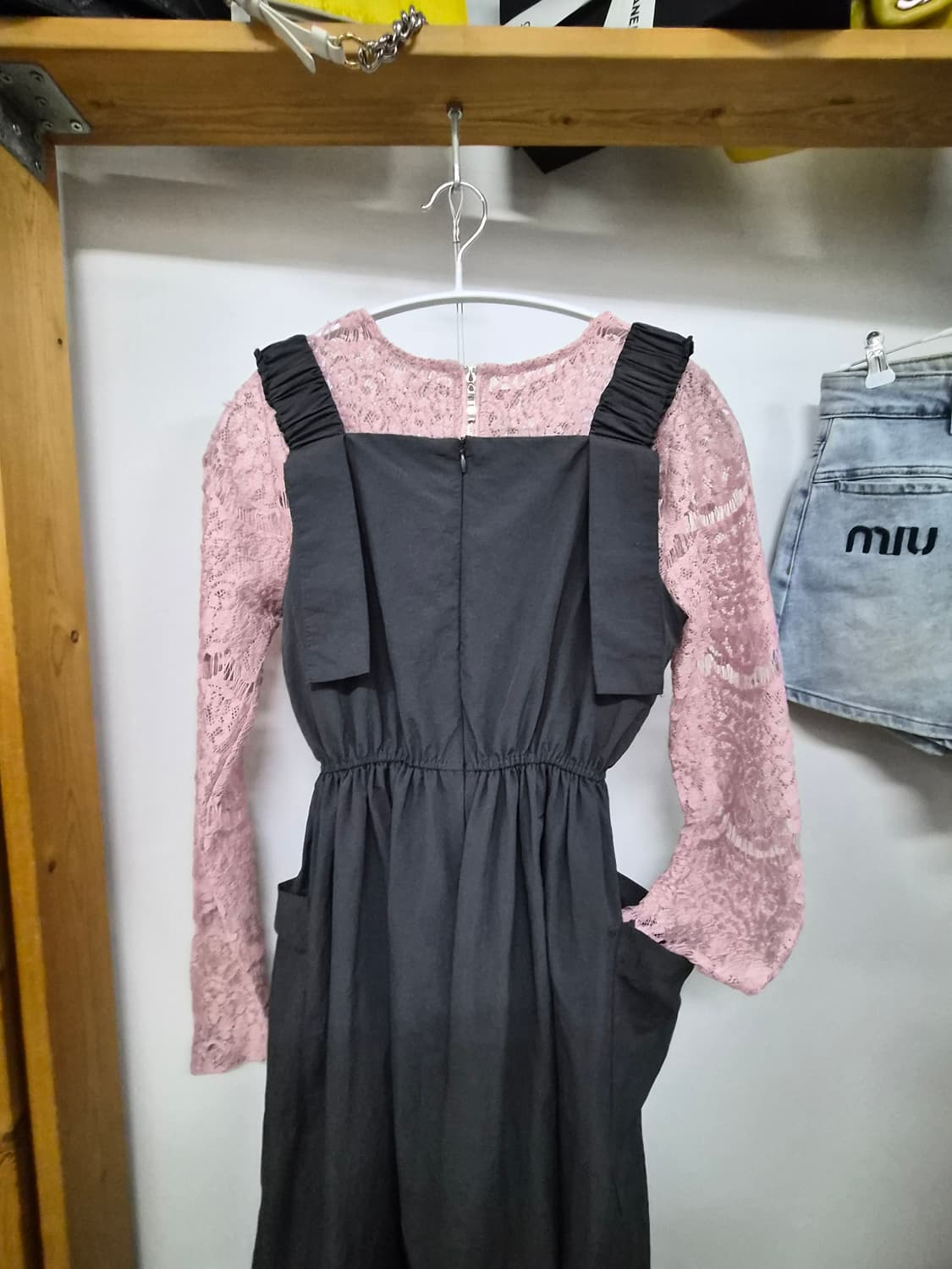 바스락 포켓 끈 원피스. 수입레이스 상품이미지3