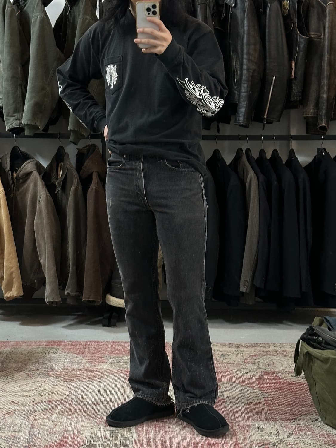 90's USA Made 리바이스 517 블랙 부츠컷 플레어진 상품이미지2