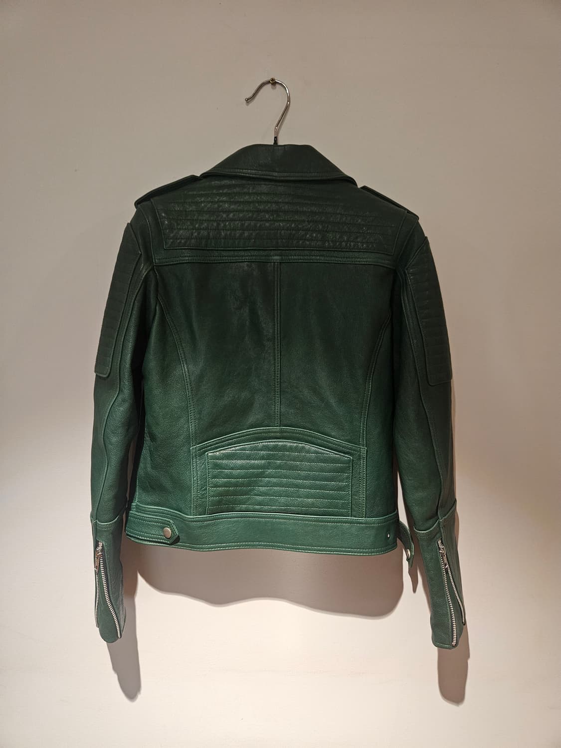 남녀공용 그린컬러 라이더 레더자켓 90사이즈 상품이미지2