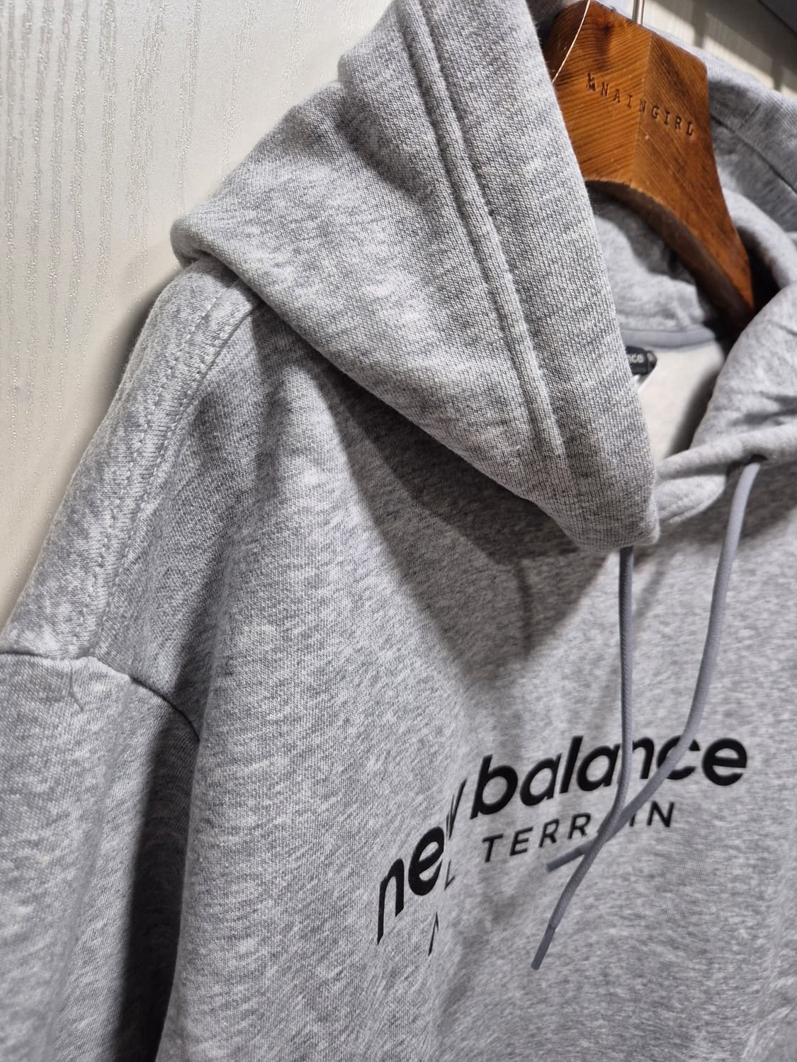 (세일)(새상품)뉴발란스 올 터레인 기모 후드티 그레이 상품이미지5