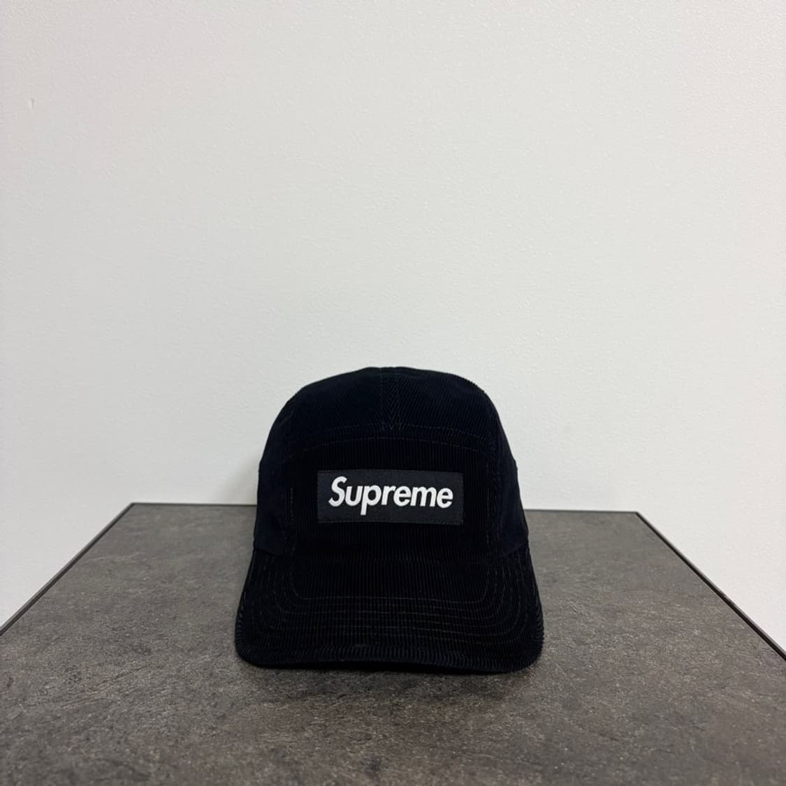 (OS) 슈프림 박스로고 캠프캡 모자 코듀로이 블랙 상품이미지1