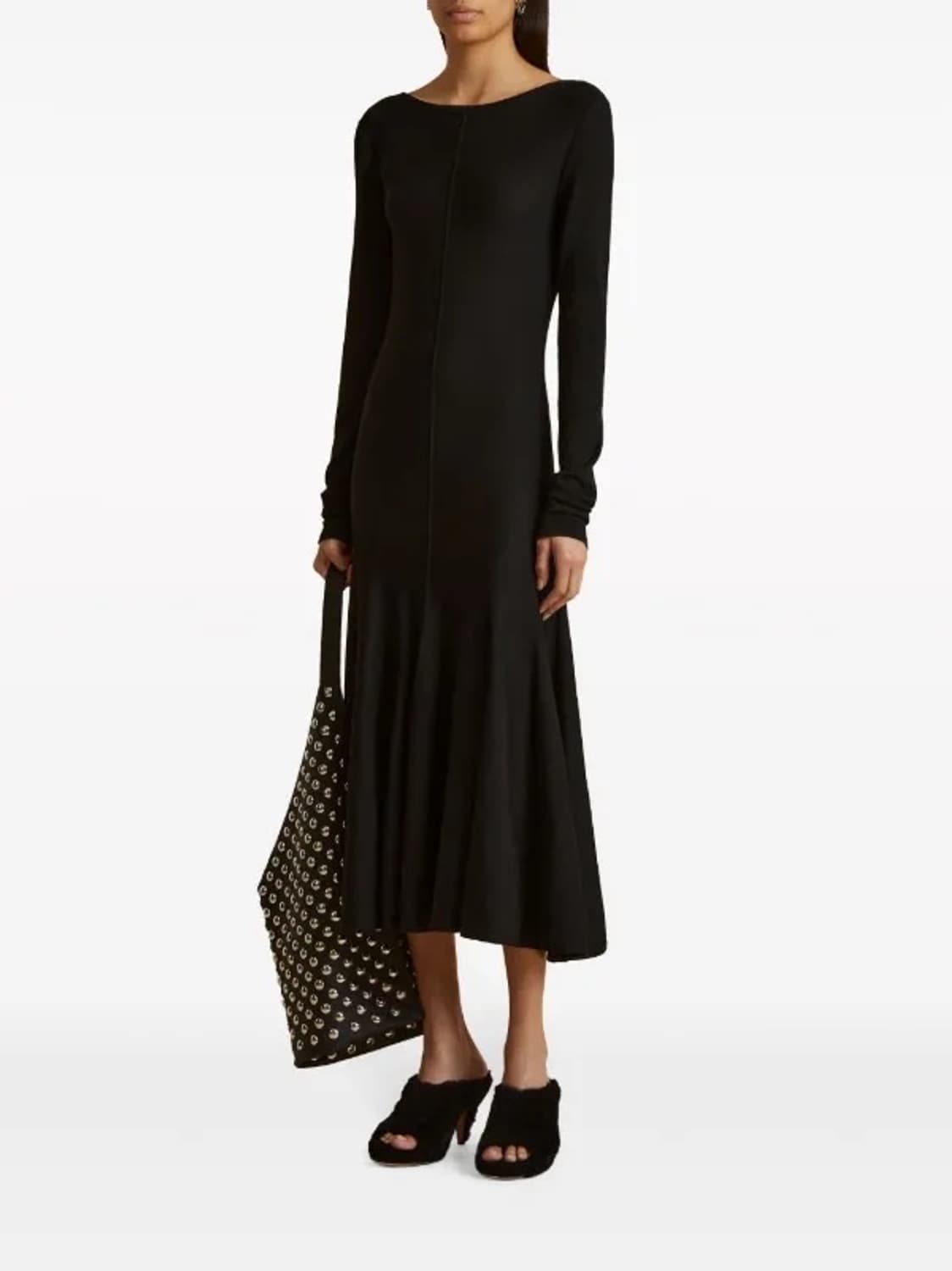 (정품/새상품) KHAITE 케이트 블랙 버진울 스쿱 백 니트 드레스 상품이미지6