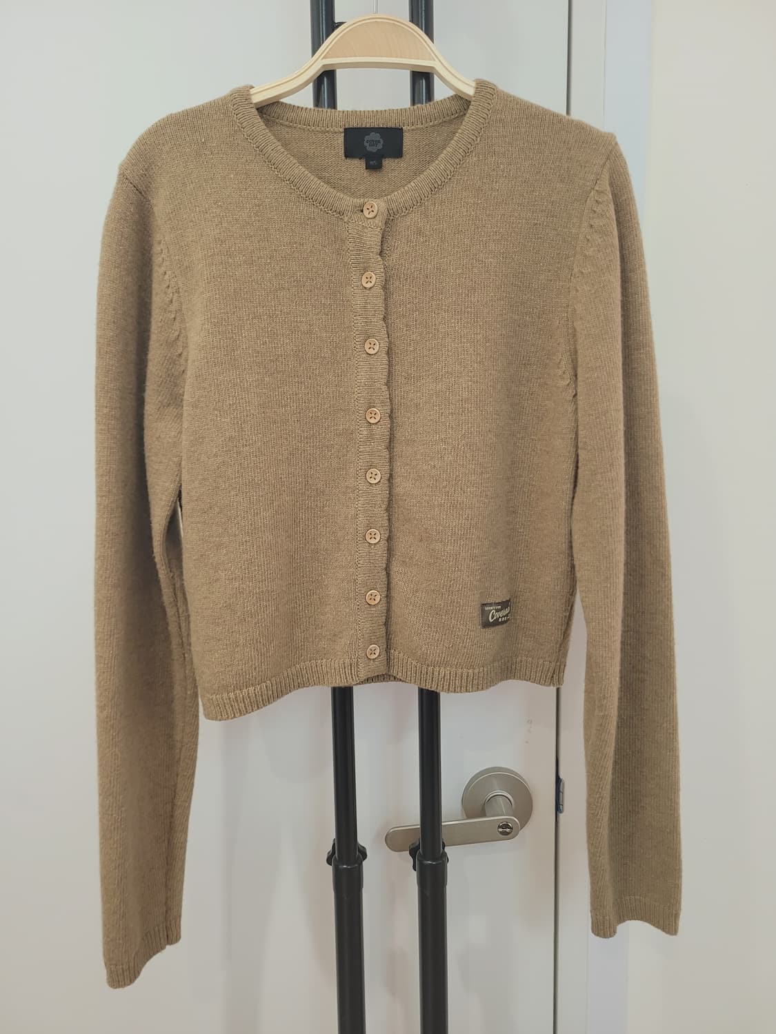 25FW 커버낫 우먼 울 블렌드 크롭 가디건 Olive S사이즈 상품이미지2