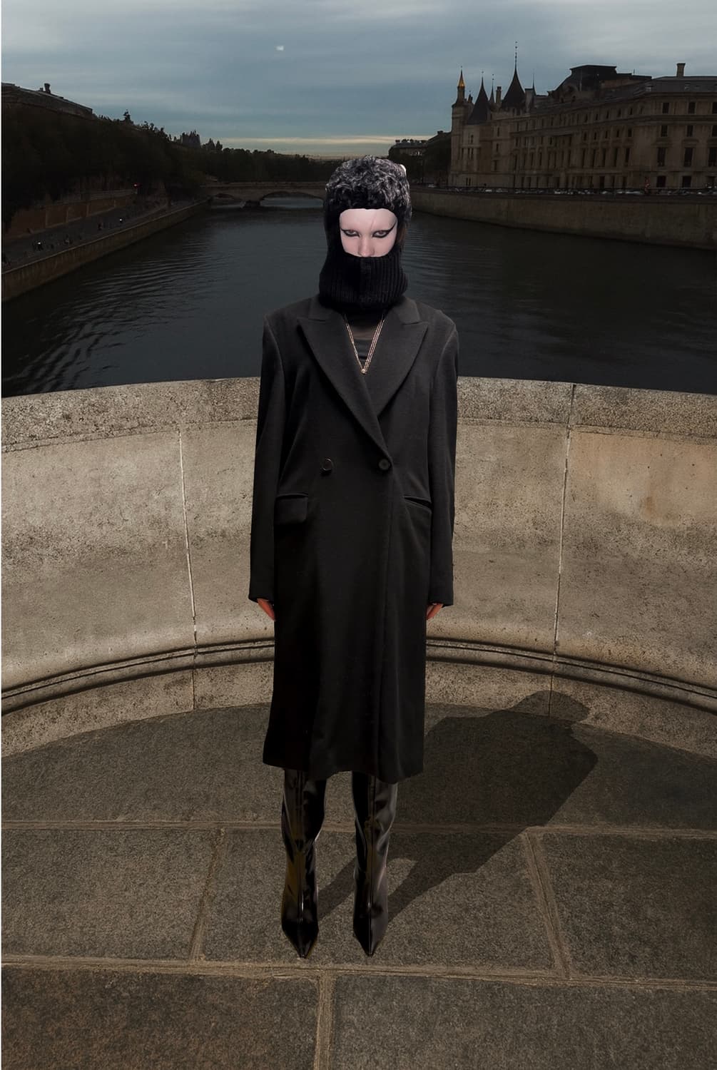 100% 캐시미어 코트 블랙 상품이미지1