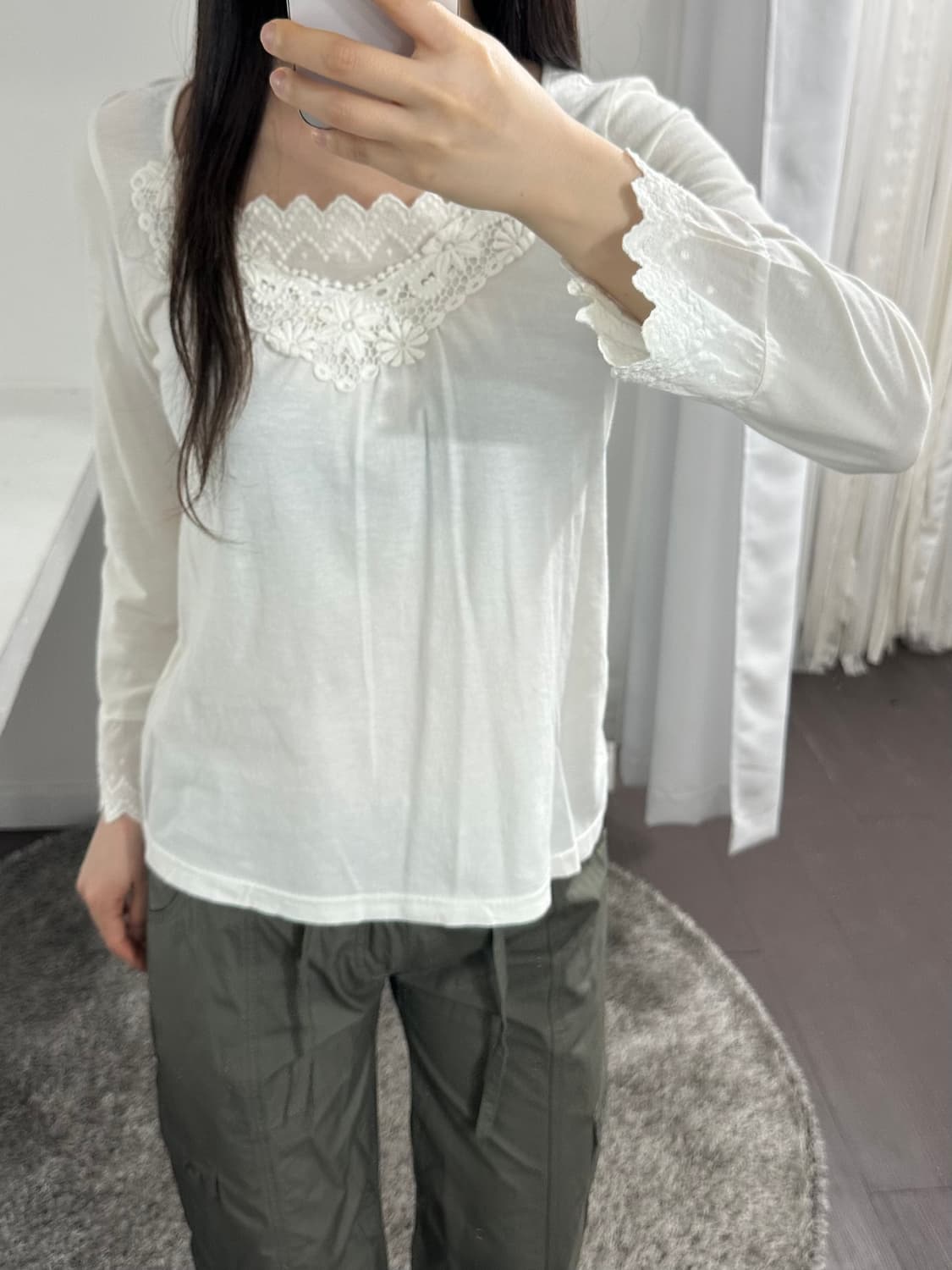 samansa mos2 white crochet top 상품이미지3