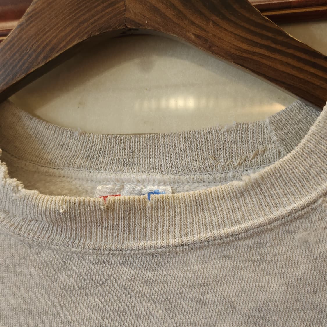 90s 헤인즈 빈티지 스웻셔츠 플레인 스웻셔츠 오트밀 화이트 xxl 상품이미지7