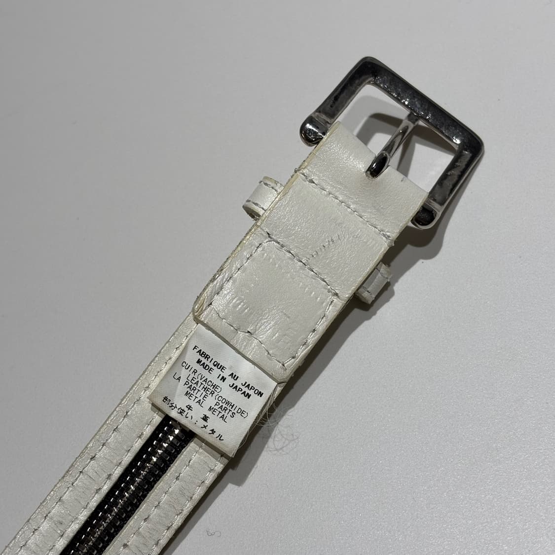 요지 야마모토 와이즈 zip 화이트 벨트 상품이미지3