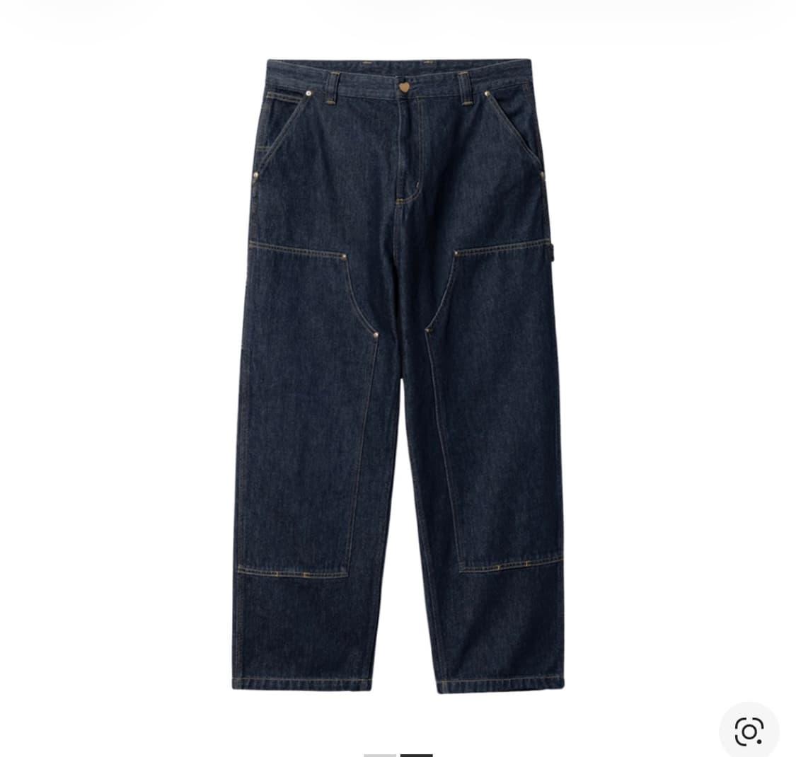 칼하트 WIP 내쉬 루즈 핏 더블 니 팬츠 블루 린스드 S 상품이미지2