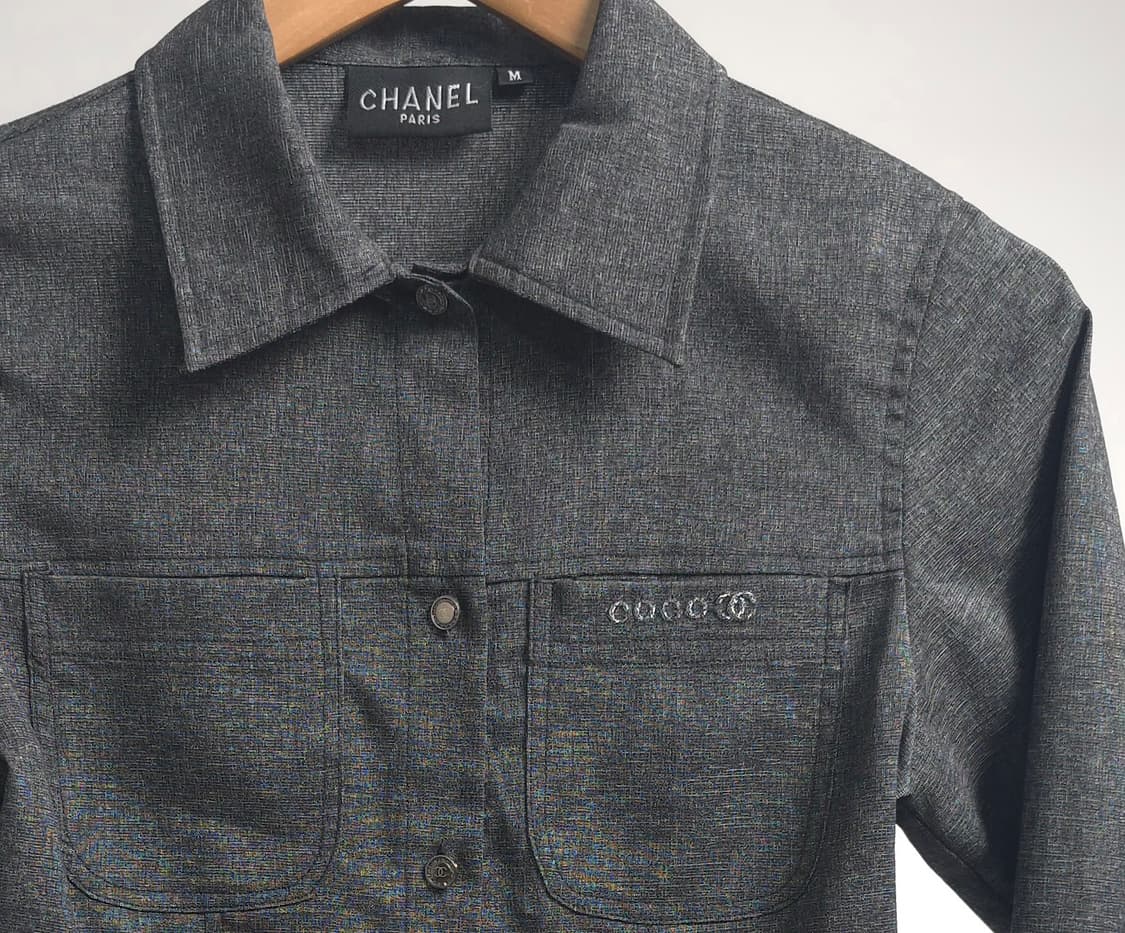 샤넬 정품 CHANEL 2002SS 아카이브 COCO 빅로고 셔츠 자켓  상품이미지5
