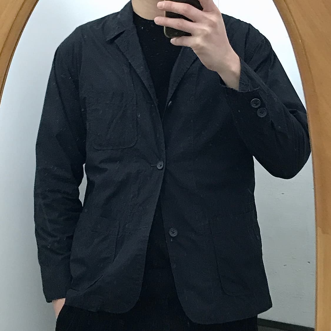빅존 딥 네이비 쓰리버튼 코튼 블레이저 자켓 남성 102 여성 프리사이즈 상품이미지8