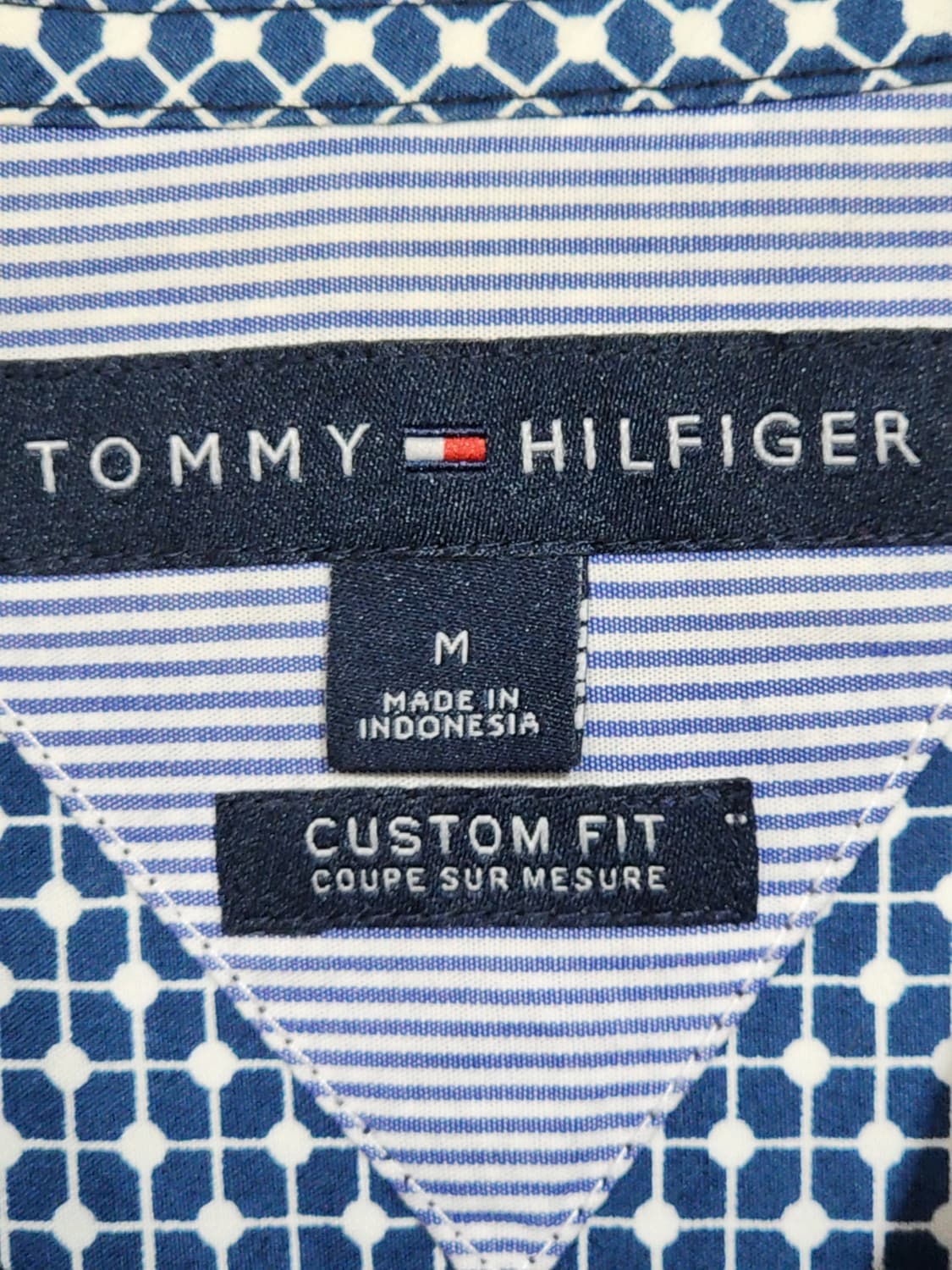 (M) 타미힐피거 남방 패턴 셔츠 토미 로고 포켓 캐주얼  상품이미지3