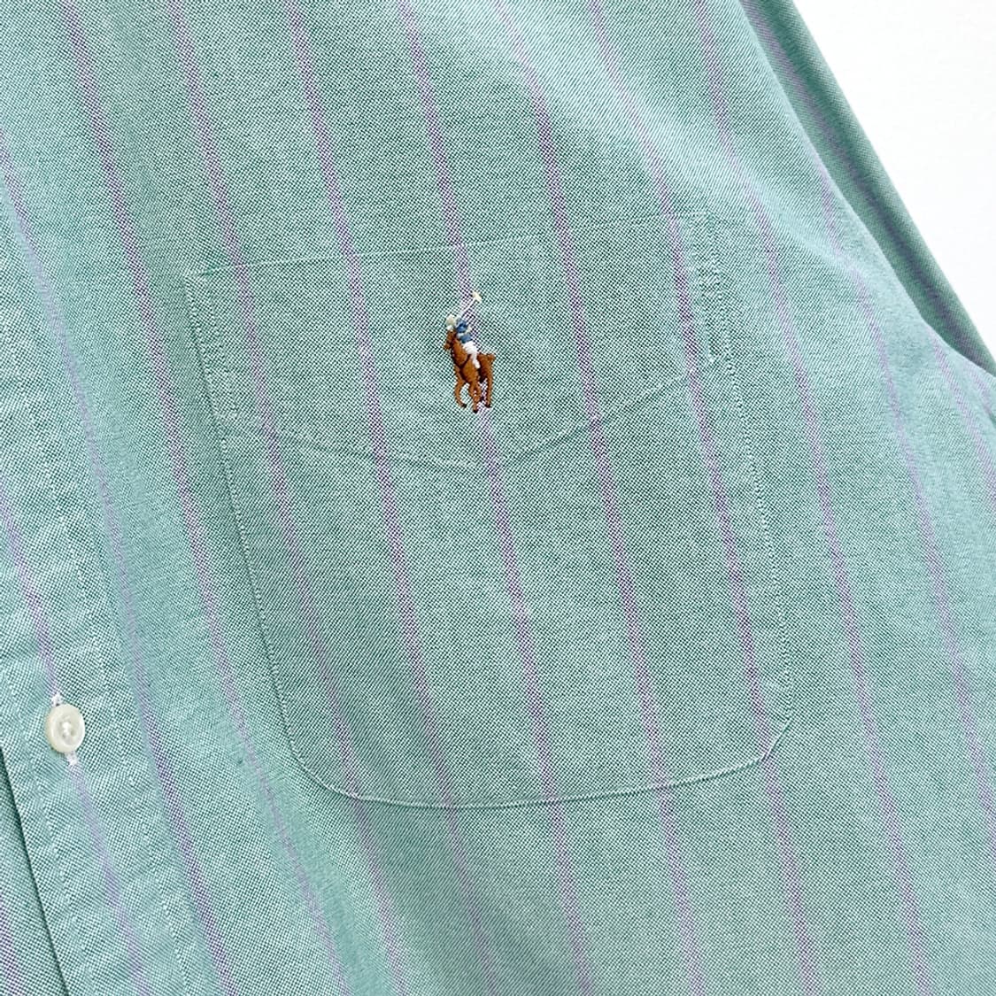 90s BLAKE 폴로 랄프로렌 캔디 스트라이프 옥스포드 셔츠 남방 XL 상품이미지4