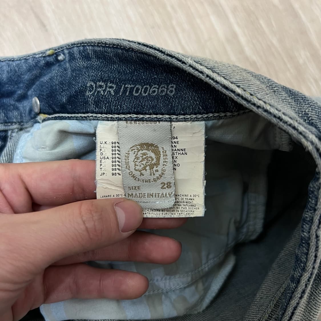 디젤 크러쉬 워싱 데님 청바지 28/34 상품이미지8