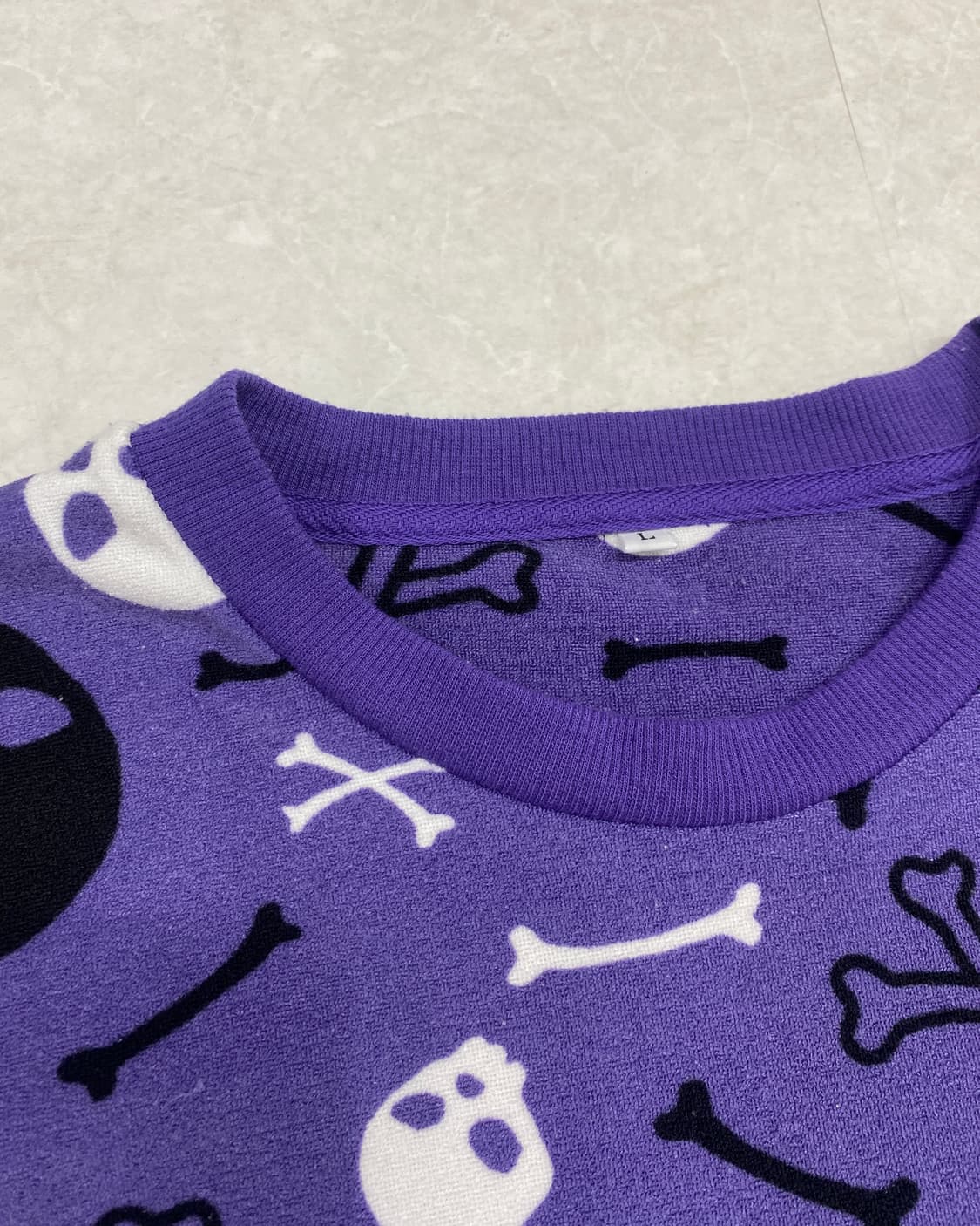 Purple Skull & Bones punk T-shirt 상품이미지3