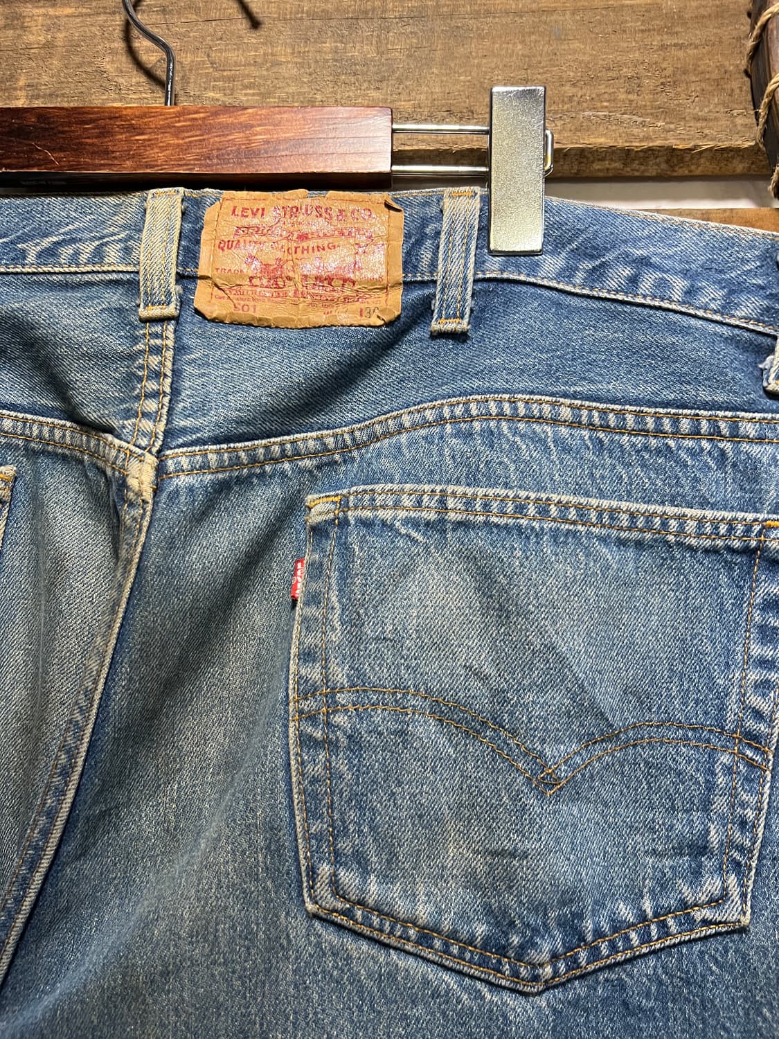 [42]80's 리바이스 501 USA Made 빈티지 워싱 데님 팬츠 상품이미지8